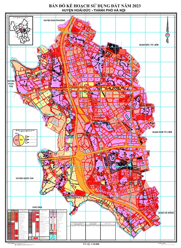 Bản đồ kế hoạch sử dụng đất năm 2023, huyện Hoài Đức.