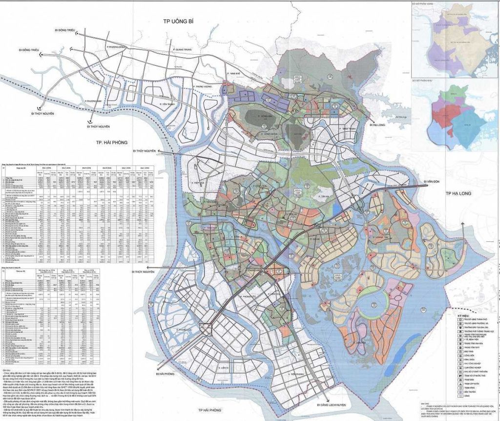 Bản đồ điều chỉnh Quy hoạch chung TX Quảng Yên đến năm 2040