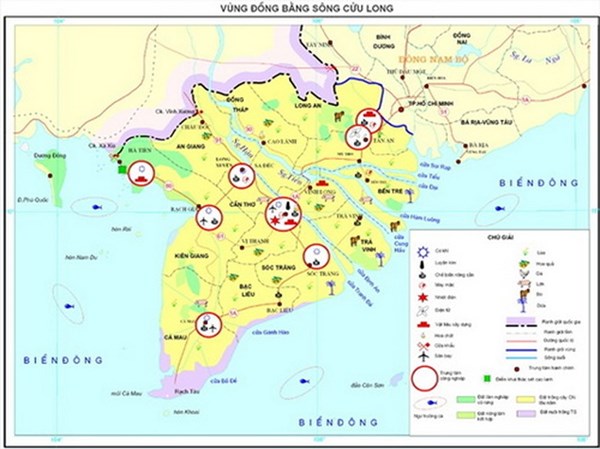 Bản đồ vùng Đồng bằng sông Cửu Long