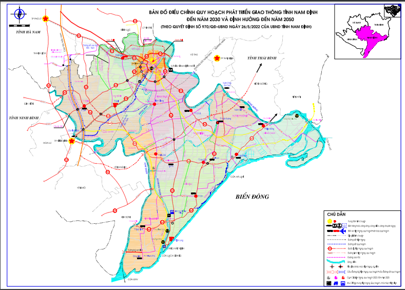 Bản đồ quy hoạch giao thông tỉnh Nam Định
