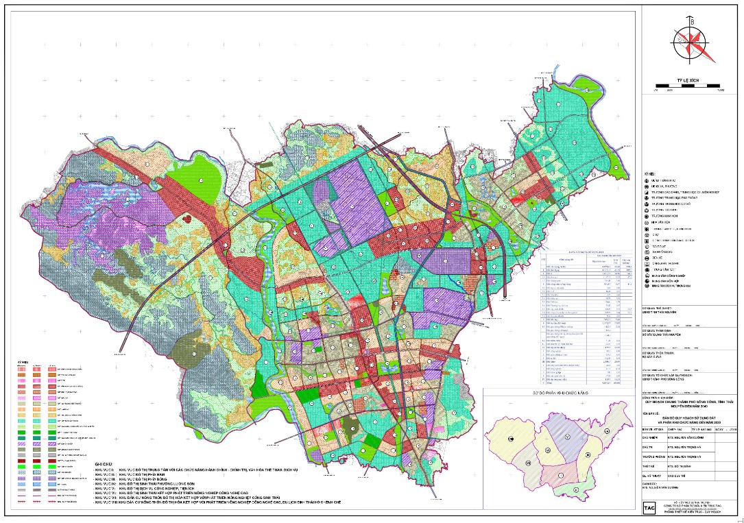 Bản đồ phân khu chức năng thành phố Sông Công