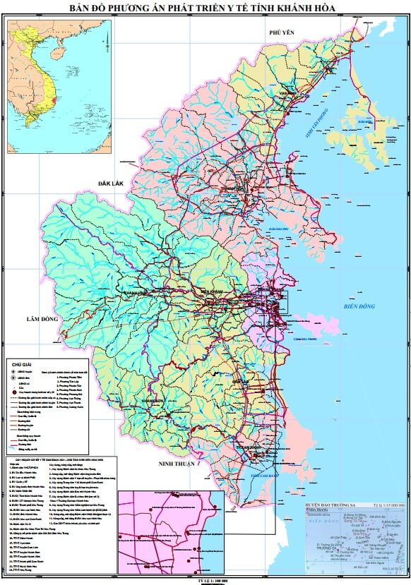 Bản đồ quy hoạch phát triển lĩnh vực y tế tỉnh Khánh Hoà đến 2030, tầm nhìn đến 2050.