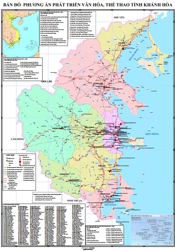 Bản đồ quy hoạch phát triển lĩnh vực văn hoá, thể thao tỉnh Khánh Hoà đến 2030, tầm nhìn đến 2050