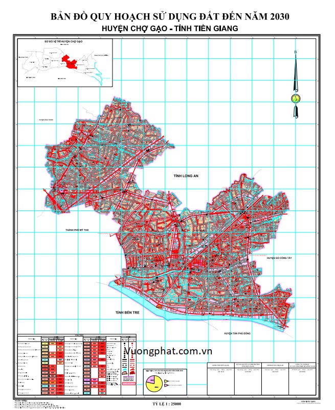 Bản đồ Quy hoạch sử dụng đất đến 2030, huyện Chợ Gạo