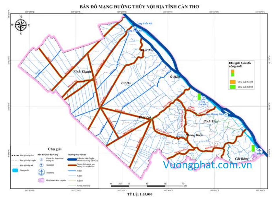 Bản đồ hiện trạng mạng lưới đường thủy nội địa TP Cần Thơ