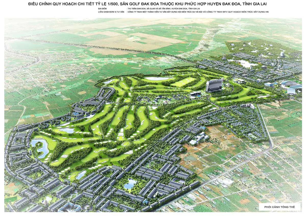 Phối cảnh tổng thể quy hoạch Sân golf Đăk Đoa, tỉnh Gia Lai