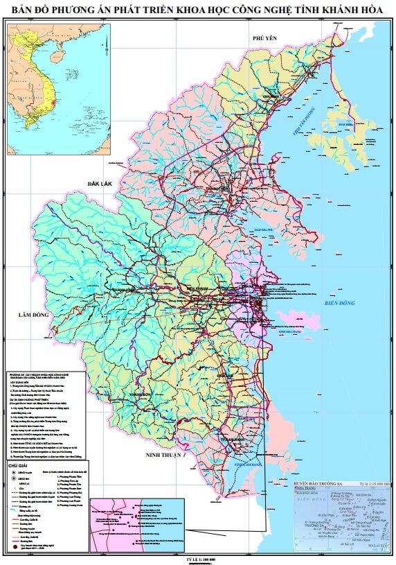 Bản đồ quy hoạch phát triển khoa học công nghệ tỉnh Khánh Hoà đến 2030, tầm nhìn đến 2050.