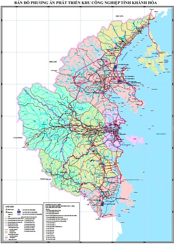 Bản đồ quy hoạch phát triển Khu công nghiệp tỉnh Khánh Hoà đến 2030, tầm nhìn đến 2050.