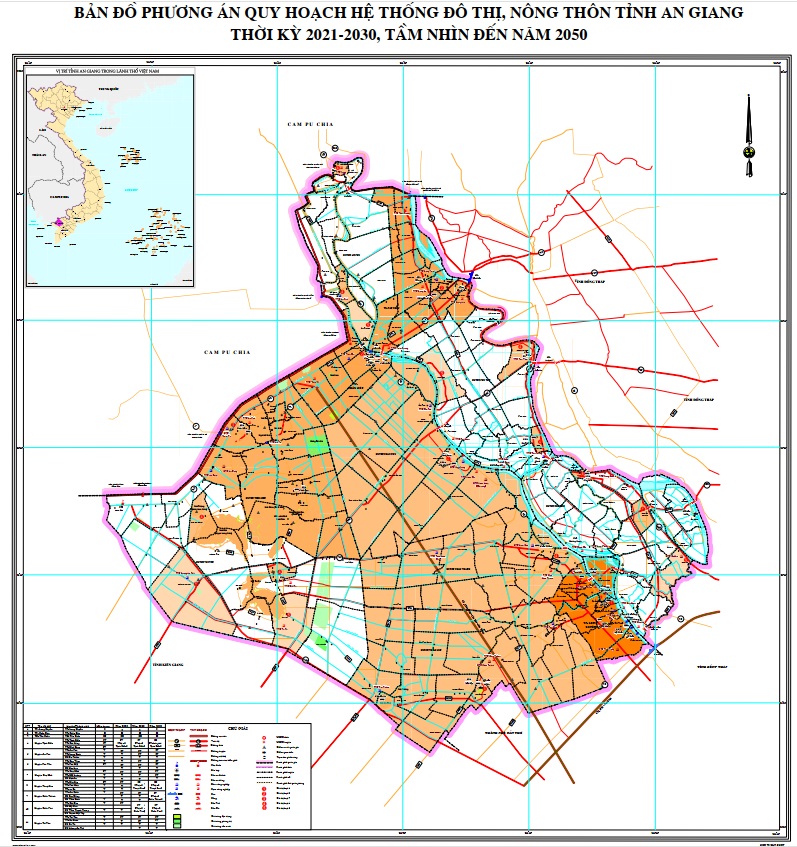 Bản đồ quy hoạch hệ thống đô thị tỉnh An Giang đến 2030, tầm nhìn đến 2050