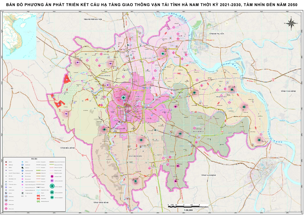 Bản đồ quy hoạch giao thông tỉnh Hà Nam 2030 Tầm nhìn 2050