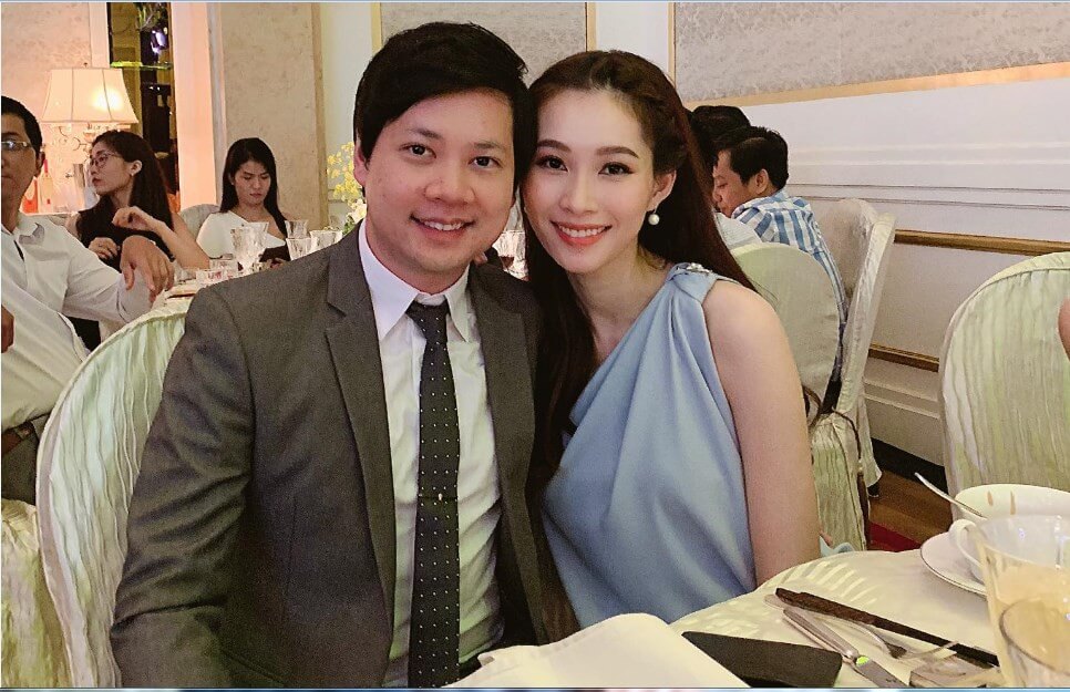 CEO Nguyễn Trung Tín - Tổng giám đốc của Trung Thuỷ Group bên cạnh là người vợ hoa hậu Đặng Thu Thảo