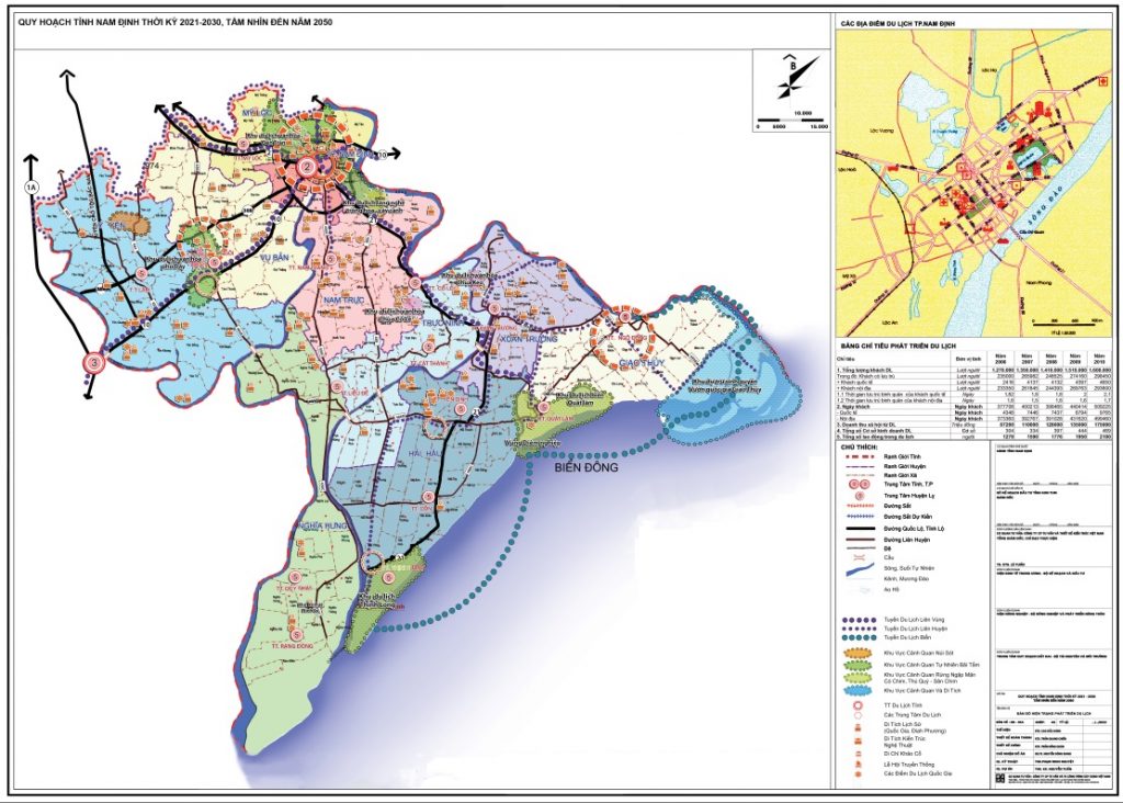 Bản đồ hiện trạng phát triển du lịch tỉnh Nam Định