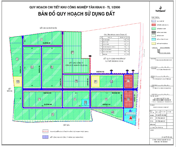 Bản đồ quy hoạch sử dụng đất khu công nghiệp Tân Khai II