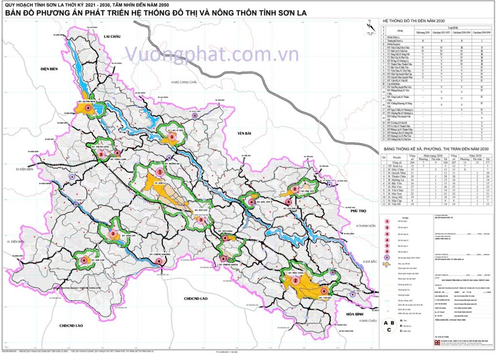 Bản đồ phương án quy hoạch đô thị tỉnh Sơn La đến 2030, tầm nhìn đến 2050